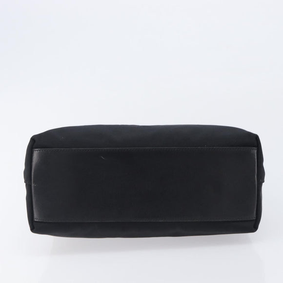 GUCCI Hand Bag Nylon Outlet Black Silver Auth hk4214