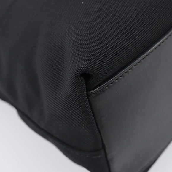 GUCCI Hand Bag Nylon Outlet Black Silver Auth hk4214