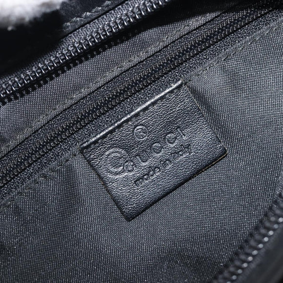 GUCCI Hand Bag Nylon Outlet Black Silver Auth hk4214