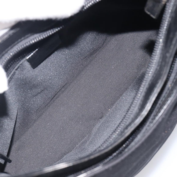 GUCCI Hand Bag Nylon Outlet Black Silver Auth hk4214