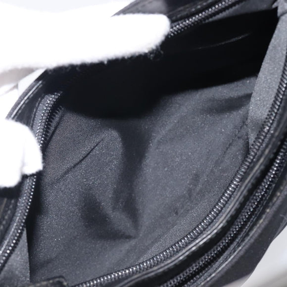 GUCCI Hand Bag Nylon Outlet Black Silver Auth hk4214