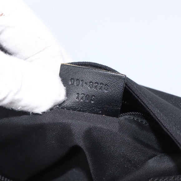 GUCCI Hand Bag Nylon Outlet Black Silver Auth hk4214