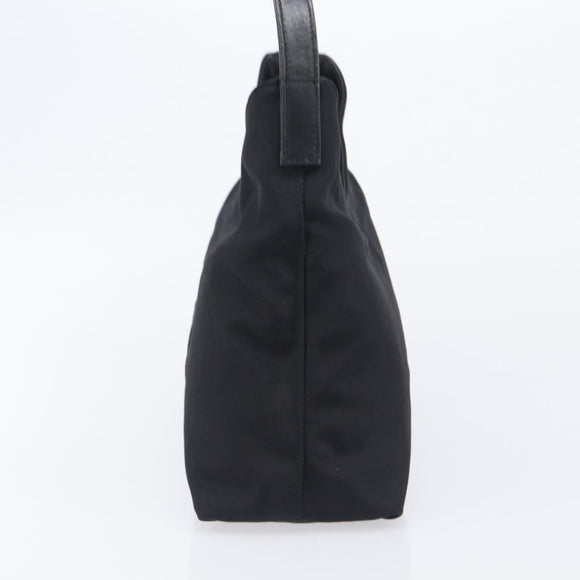 GUCCI Hand Bag Nylon Outlet Black Silver Auth hk4214