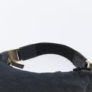 GUCCI GG Canvas Hand Bag Black Gold 145811 Auth hk4216-14