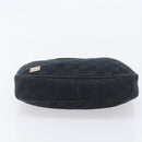 GUCCI GG Canvas Hand Bag Black Gold 145811 Auth hk4216-8