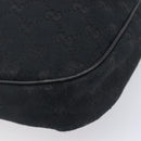 GUCCI GG Canvas Hand Bag Black Gold 145811 Auth hk4216-15