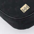 GUCCI GG Canvas Hand Bag Black Gold 145811 Auth hk4216-16