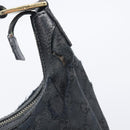GUCCI GG Canvas Hand Bag Black Gold 145811 Auth hk4216-21