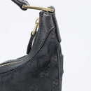 GUCCI GG Canvas Hand Bag Black Gold 145811 Auth hk4216-3