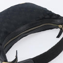 GUCCI GG Canvas Hand Bag Black Gold 145811 Auth hk4216-9