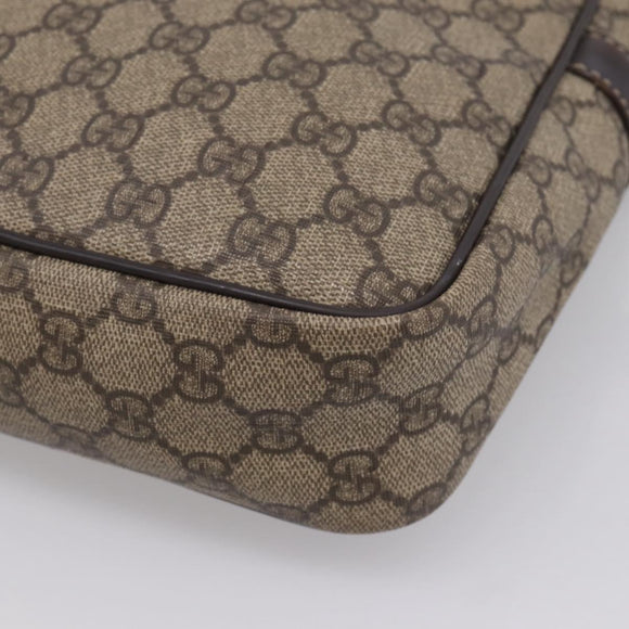 GUCCI GG Supreme Shoulder Bag PVC Beige Gold 233268 Auth hk4217