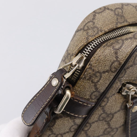 GUCCI GG Supreme Shoulder Bag PVC Beige Gold 233268 Auth hk4217