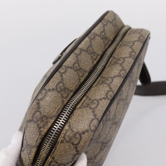 GUCCI GG Supreme Shoulder Bag PVC Beige Gold 233268 Auth hk4217