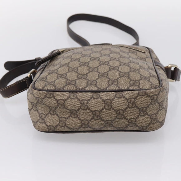 GUCCI GG Supreme Shoulder Bag PVC Beige Gold 233268 Auth hk4217