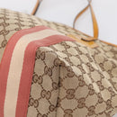 GUCCI GG Canvas Tote Bag Beige Gold 211976 Auth hk4219-11