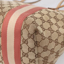 GUCCI GG Canvas Tote Bag Beige Gold 211976 Auth hk4219-13