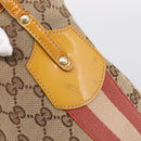 GUCCI GG Canvas Tote Bag Beige Gold 211976 Auth hk4219-17