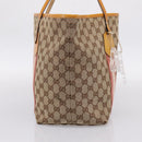 GUCCI GG Canvas Tote Bag Beige Gold 211976 Auth hk4219-4