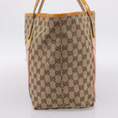 GUCCI GG Canvas Tote Bag Beige Gold 211976 Auth hk4219-5