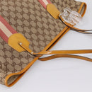 GUCCI GG Canvas Tote Bag Beige Gold 211976 Auth hk4219-6