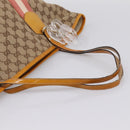 GUCCI GG Canvas Tote Bag Beige Gold 211976 Auth hk4219-7