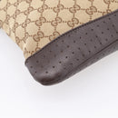 GUCCI GG Canvas Shoulder Bag Beige Silver 145857 Auth hk4220-11