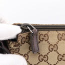 GUCCI GG Canvas Shoulder Bag Beige Silver 145857 Auth hk4220-14