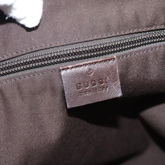 GUCCI GG Canvas Shoulder Bag Beige Silver 145857 Auth hk4220