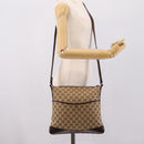 GUCCI GG Canvas Shoulder Bag Beige Silver 145857 Auth hk4220-25