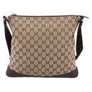 GUCCI GG Canvas Shoulder Bag Beige Silver 145857 Auth hk4220-3