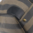 FENDI Pecan Canvas Boston Bag PVC Black Brown Auth hk4221-13