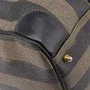 FENDI Pecan Canvas Boston Bag PVC Black Brown Auth hk4221-15