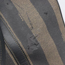 FENDI Pecan Canvas Boston Bag PVC Black Brown Auth hk4221-17