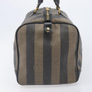FENDI Pecan Canvas Boston Bag PVC Black Brown Auth hk4221-4