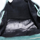 FENDI Hand Bag Suede Leather Green Gold Auth hk4223-22