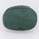 FENDI Hand Bag Suede Leather Green Gold Auth hk4223-9