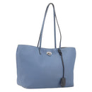 FENDI Celeria Tote Bag Leather Light Blue Silver Auth hk4224-1