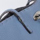 FENDI Celeria Tote Bag Leather Light Blue Silver Auth hk4224-9