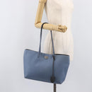 FENDI Celeria Tote Bag Leather Light Blue Silver Auth hk4224-28