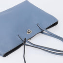 FENDI Celeria Tote Bag Leather Light Blue Silver Auth hk4224-14