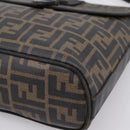 FENDI Zucca Canvas Shoulder Bag PVC Brown Black Auth hk4225-10