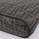 FENDI Zucca Canvas Shoulder Bag PVC Brown Black Auth hk4225-12