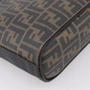 FENDI Zucca Canvas Shoulder Bag PVC Brown Black Auth hk4225-13