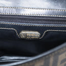 FENDI Zucca Canvas Shoulder Bag PVC Brown Black Auth hk4225-15