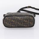 FENDI Zucca Canvas Shoulder Bag PVC Brown Black Auth hk4225-9