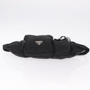 PRADA Waist bag Nylon Black Silver Auth hk4226-5
