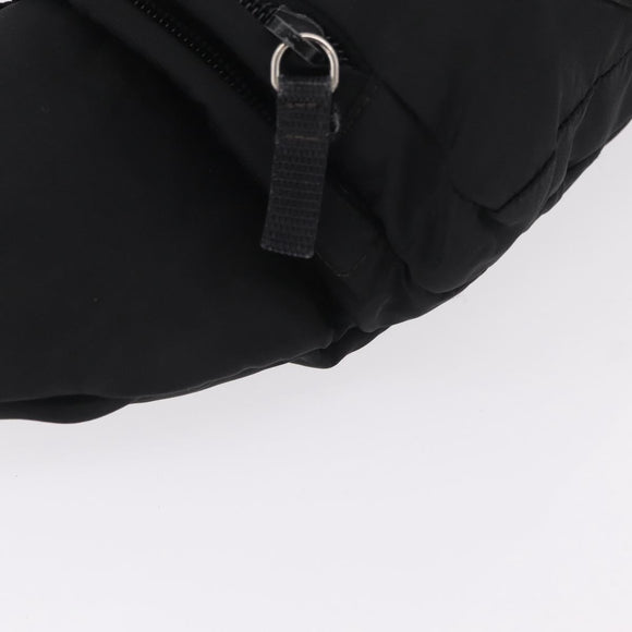 PRADA Waist bag Nylon Black Silver Auth hk4226
