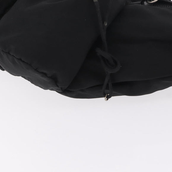 PRADA Waist bag Nylon Black Silver Auth hk4226