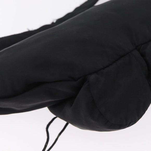 PRADA Waist bag Nylon Black Silver Auth hk4226