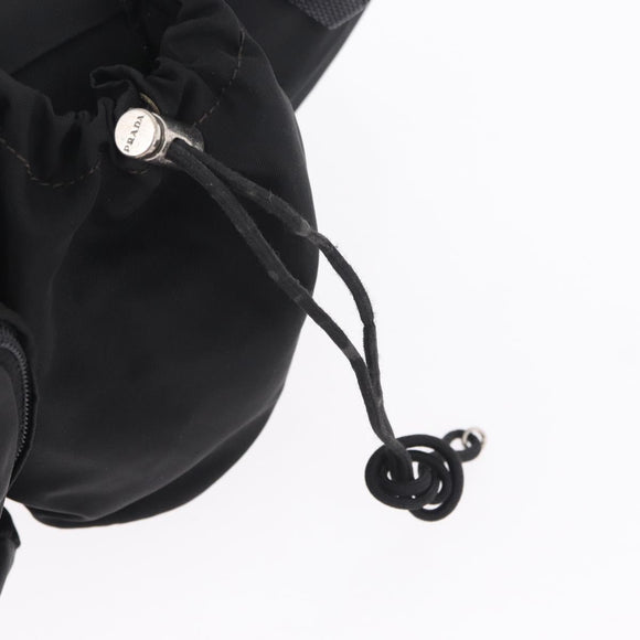PRADA Waist bag Nylon Black Silver Auth hk4226
